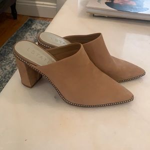 1. State Relle Tan Heeled Mules Size 9.5
